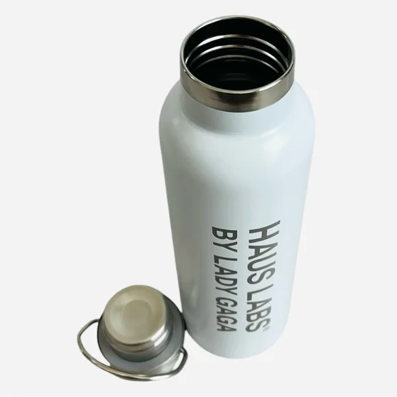 Haus Labs Lady Gaga White Insulated Water Bottle Stainless Steel Reusable Tumble - Picture 3 of 4